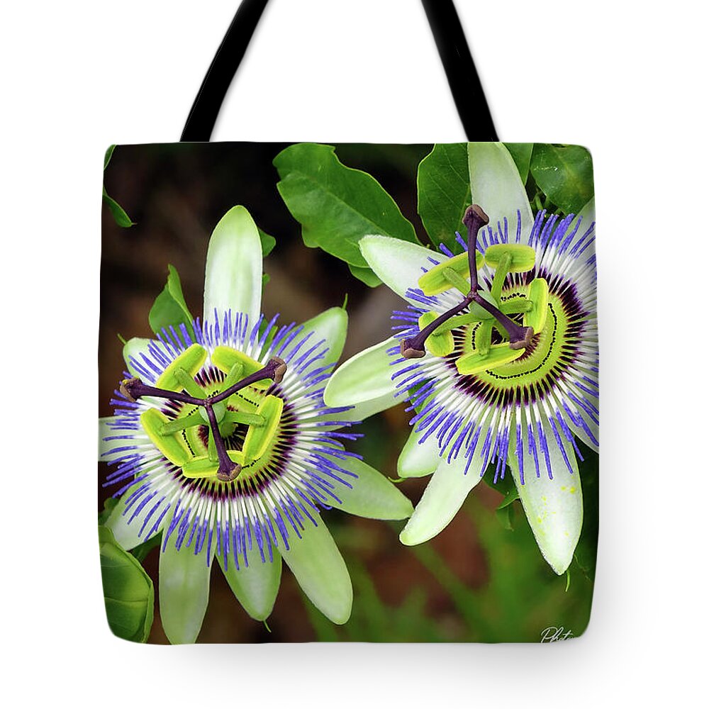 Passion Flowers Tote Bag featuring the digital art Passion Flowers 09921 by Kevin Chippindall
