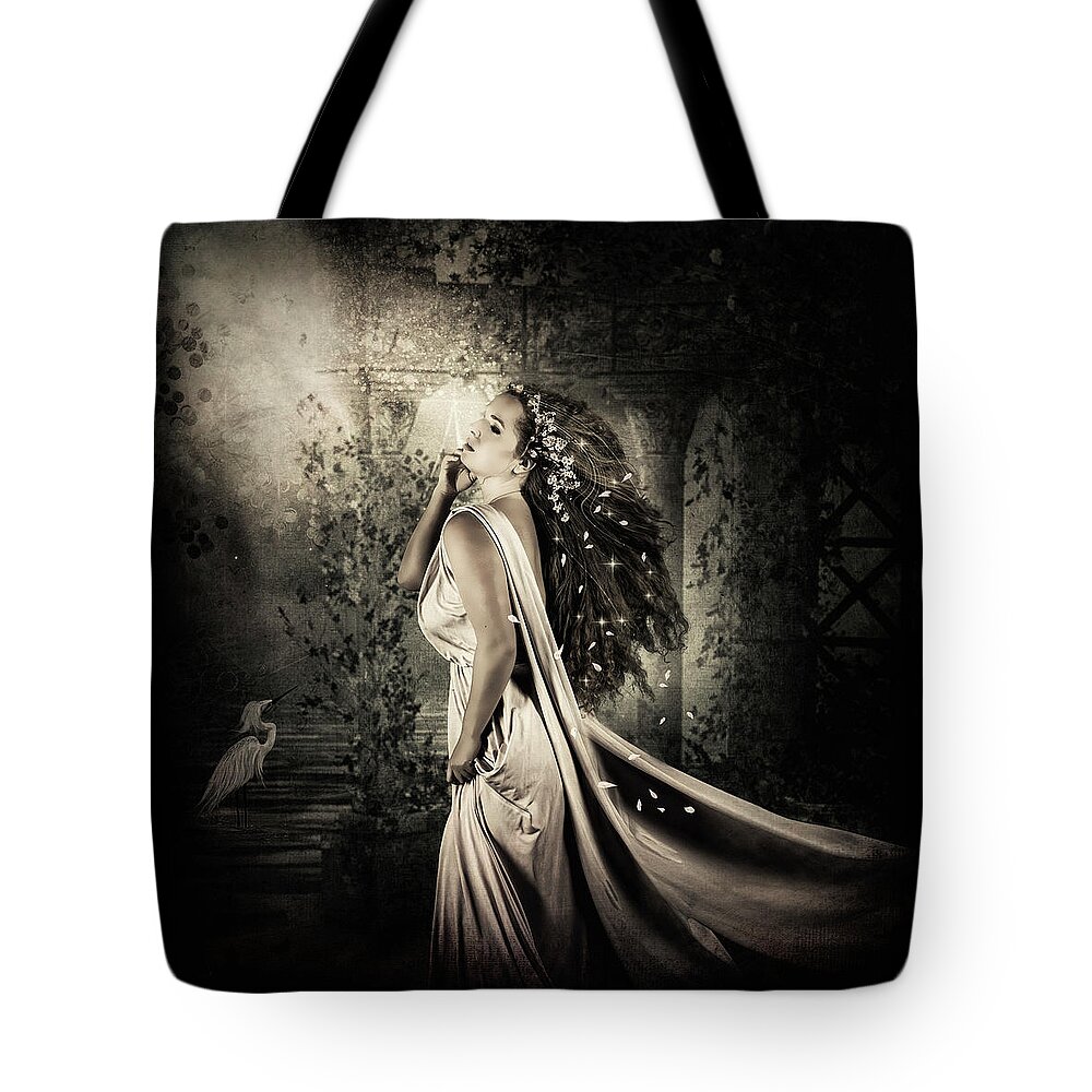 Maiden Tote Bag featuring the digital art Passion by Maggy Pease