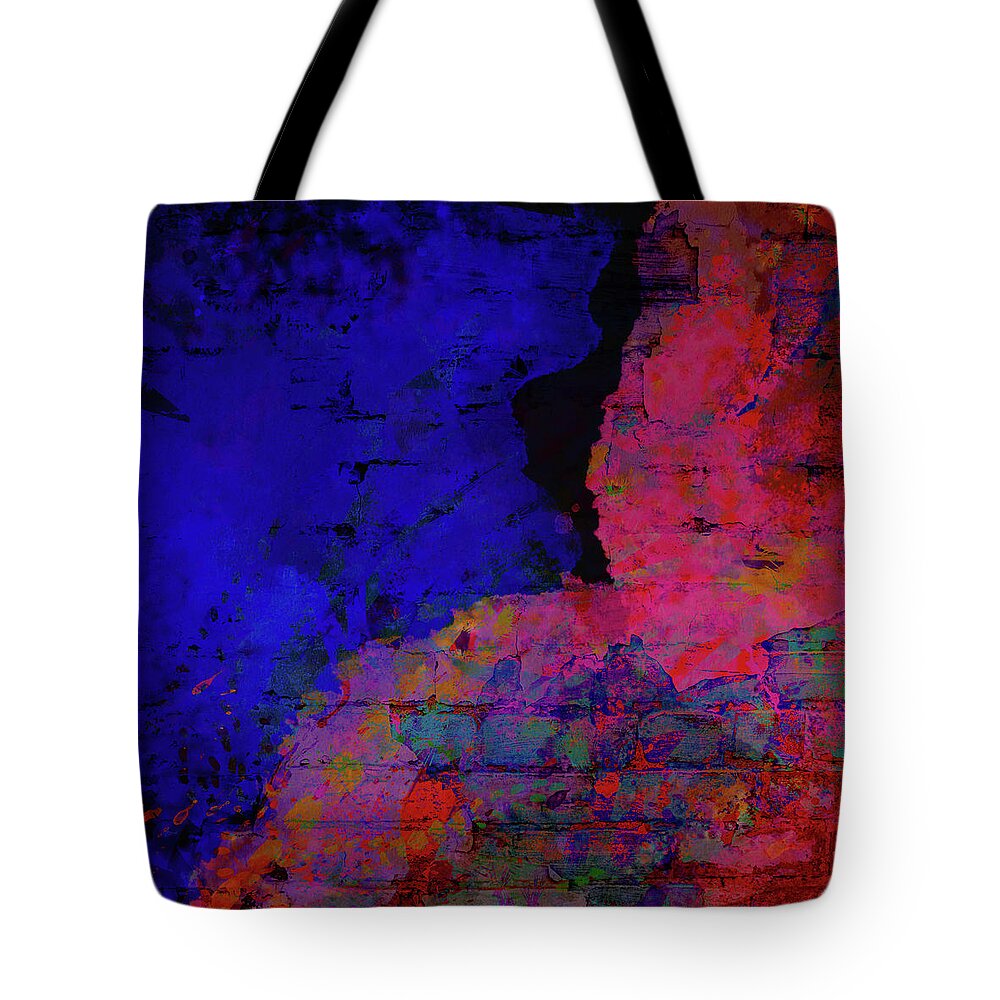 Painted Tote Bag featuring the mixed media Passionate Bricks 1 by Marianne Campolongo