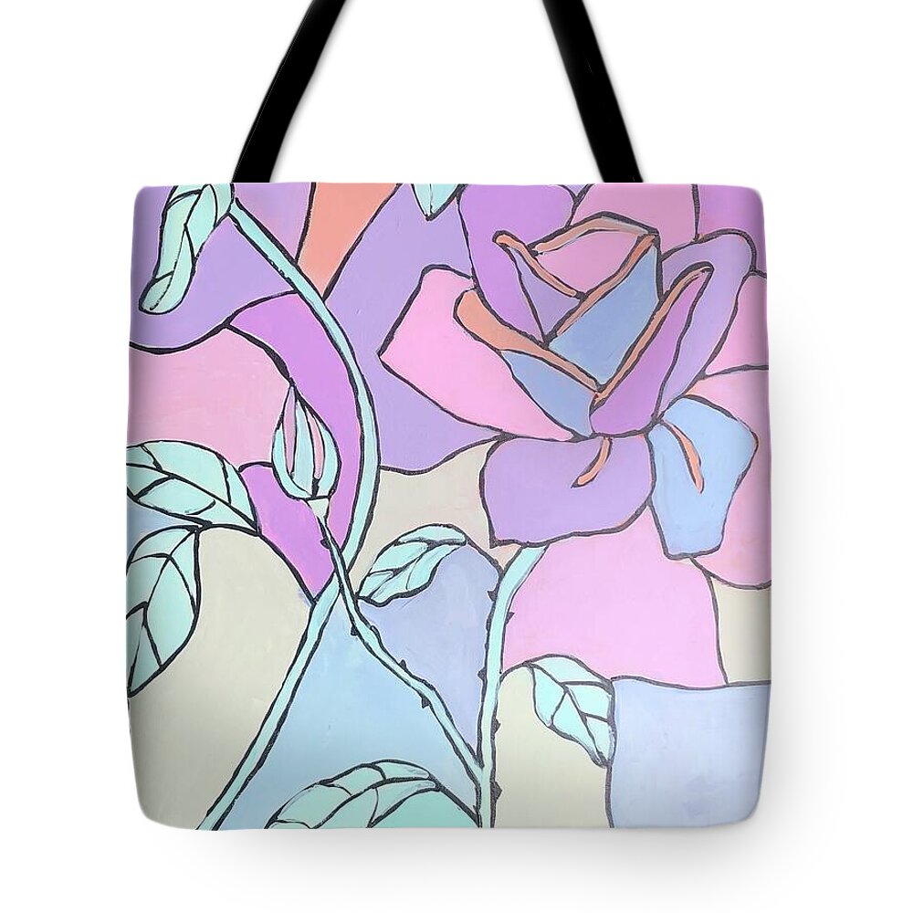  Tote Bag featuring the painting Pastel Roses by Jam Art