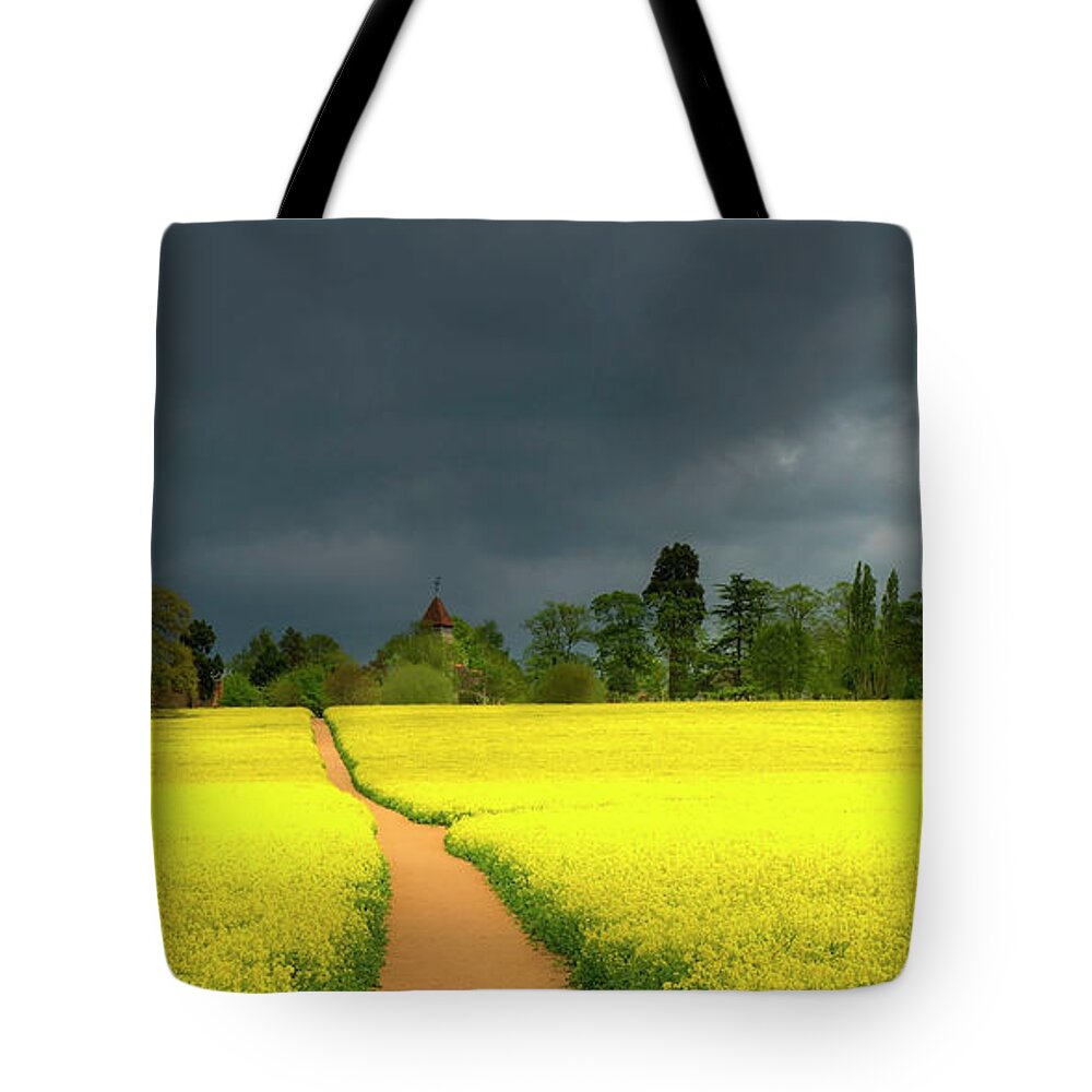 England Tote Bag featuring the digital art Path by Remigiusz MARCZAK
