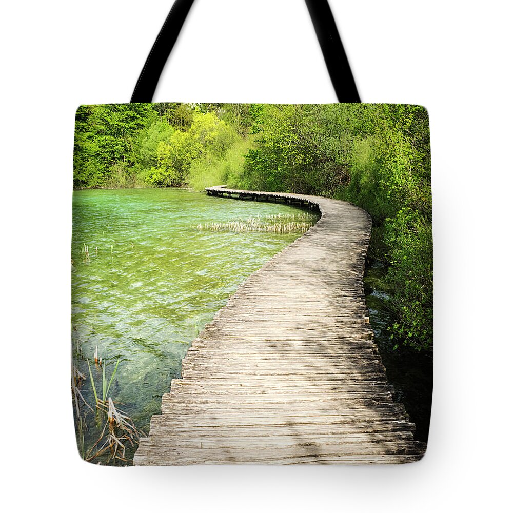 Attraction Tote Bag featuring the photograph Pathway to Waterfalls 1 by Eggers Photography