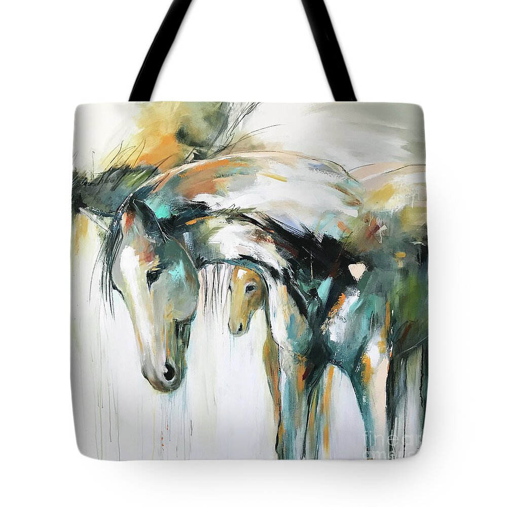 Abstract Tote Bag featuring the painting Peace and Joy by Cher Devereaux