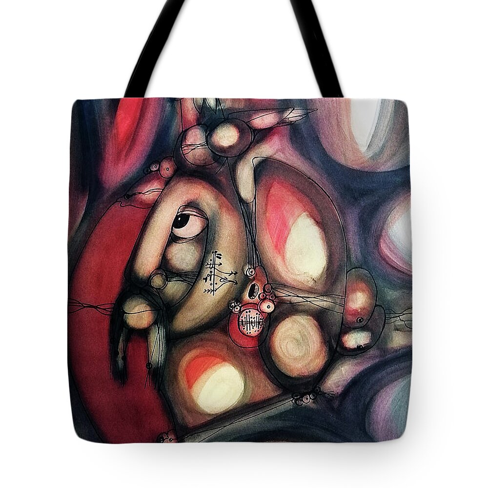 Moa Tote Bag featuring the painting Peace Birds by Hargreaves Ntukwana