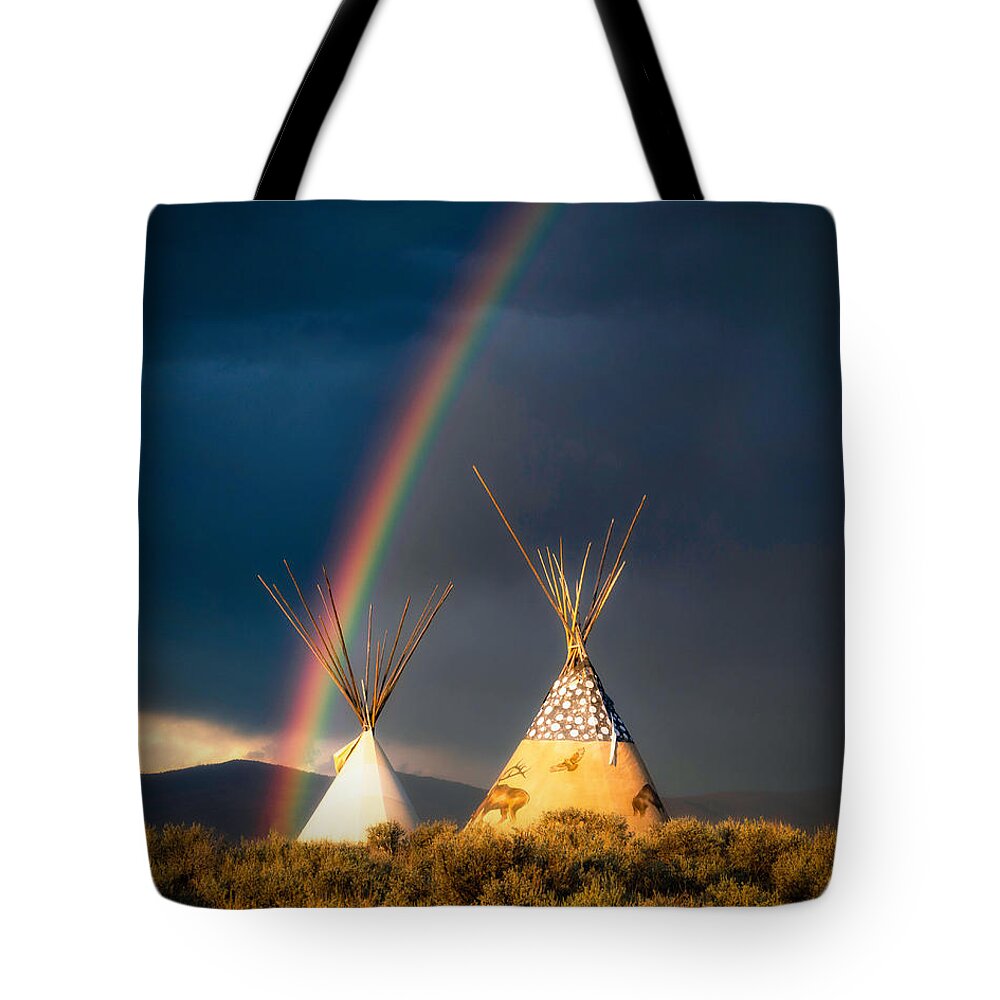 Taos Tote Bag featuring the photograph Peace from the Land of Enchantment by Elijah Rael