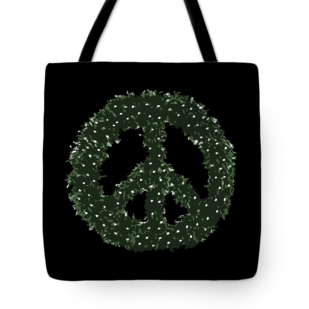 Christmas 2023 Tote Bag featuring the digital art Peace Wreath by Flippin Sweet Gear