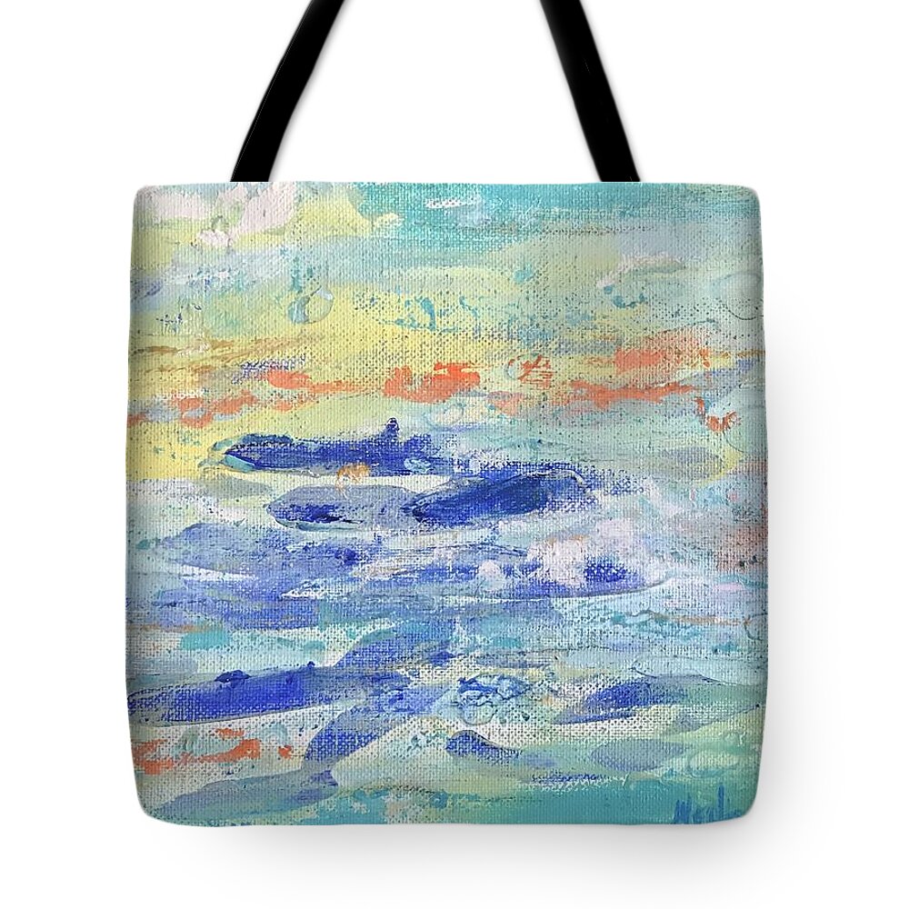 Beach Tote Bag featuring the painting Peaceful Afternoon by Medge Jaspan