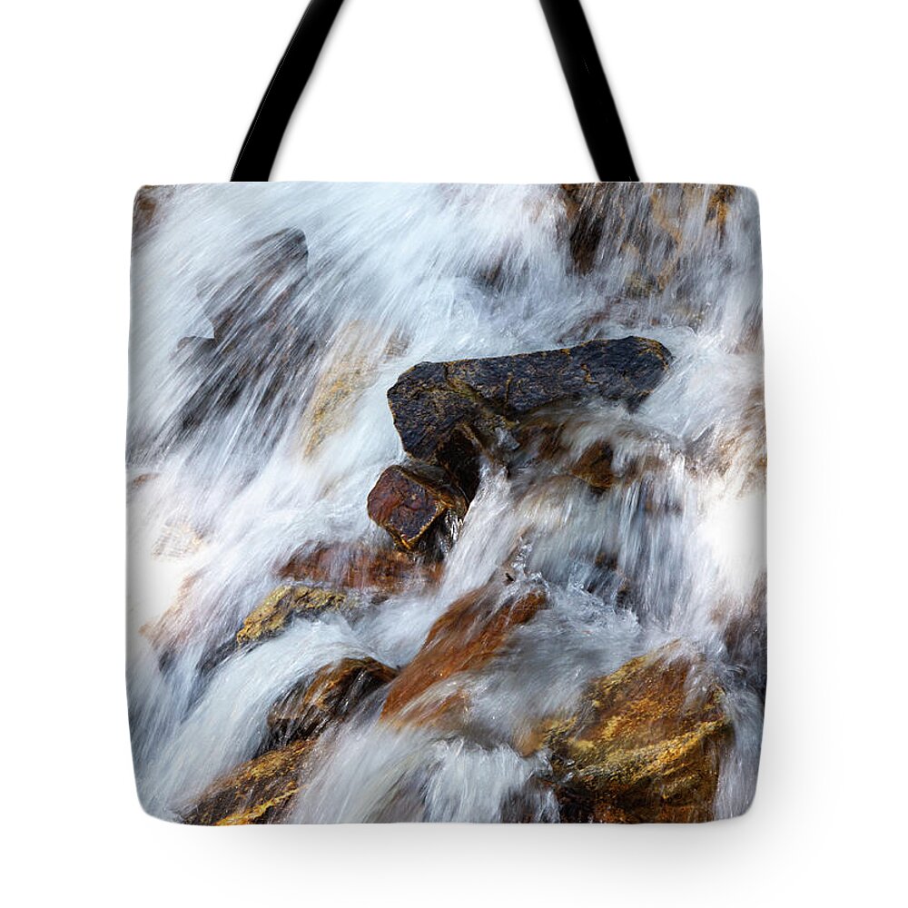 Waterfalls Tote Bag featuring the photograph Peaceful Waterfall by Chris Scroggins