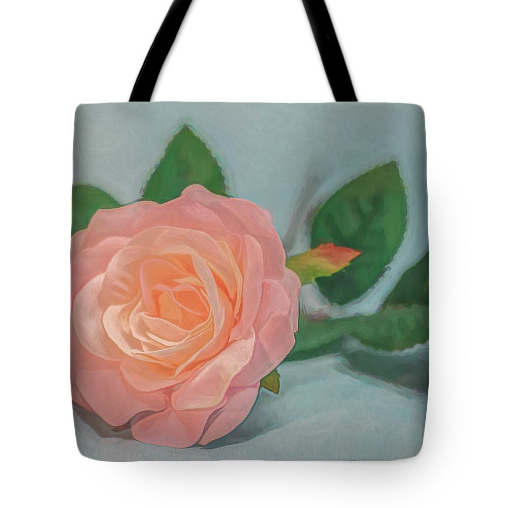 Roses Still Life Tote Bag featuring the photograph Peach Rose Glow by Kevin Lane