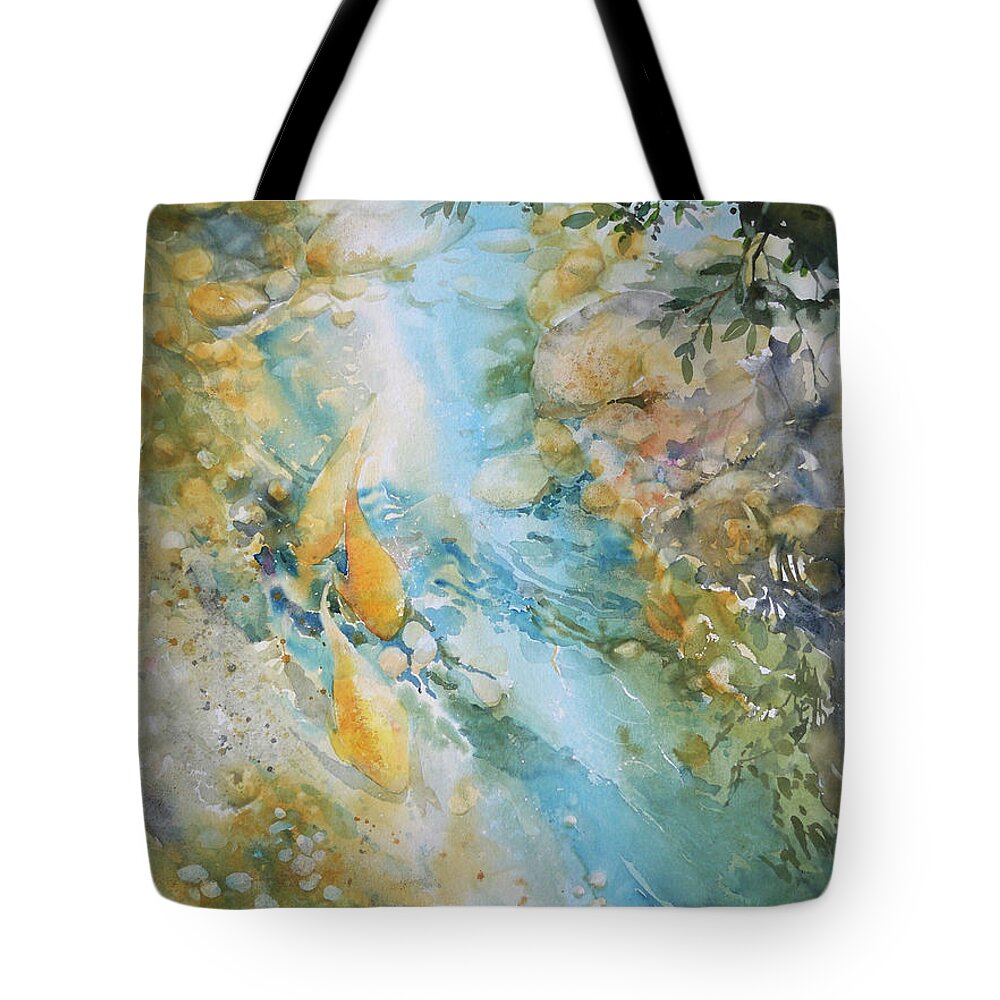 Koi Tote Bag featuring the painting Pebble Beach by Sue Kemp
