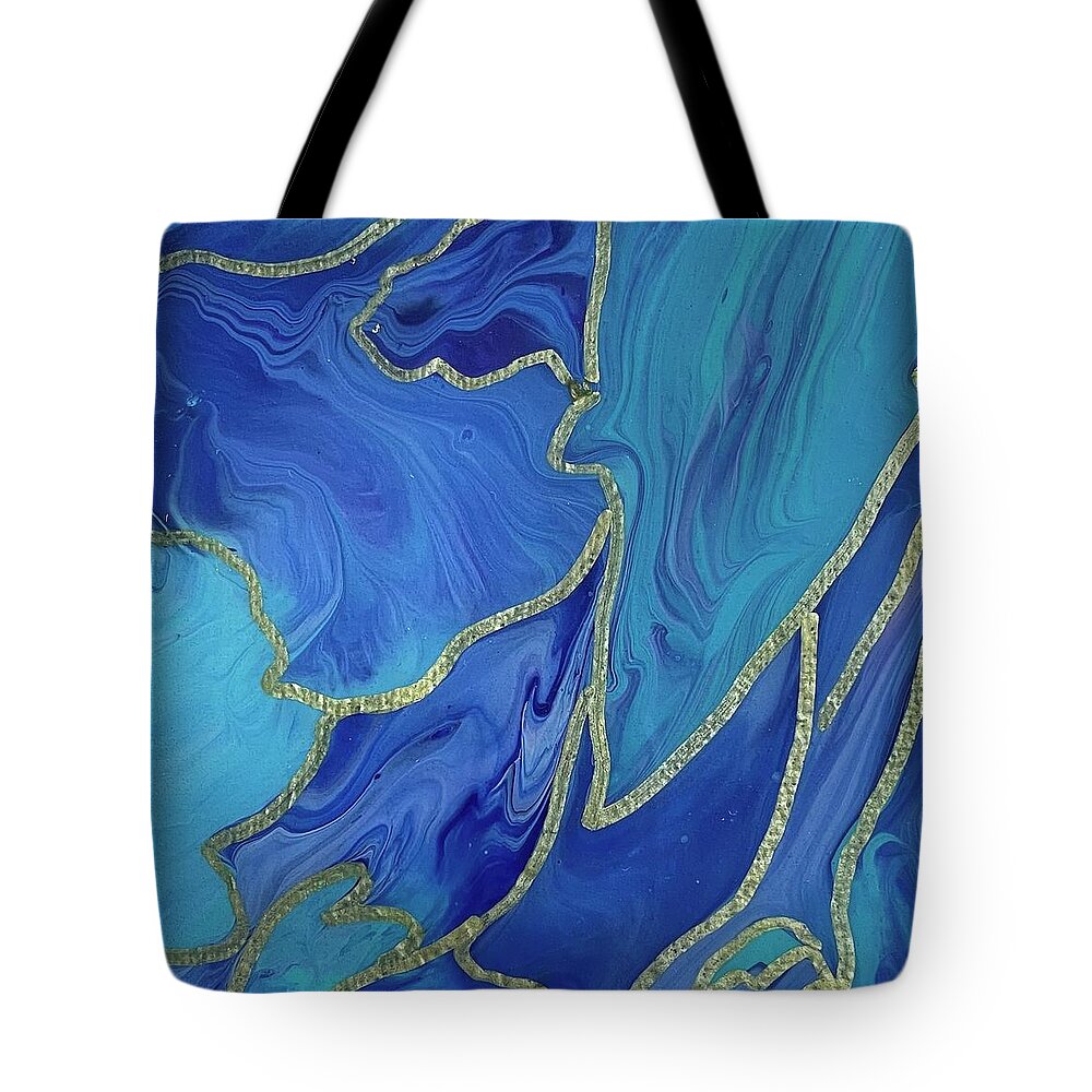 Geode Tote Bag featuring the painting Pebble by Nicole DiCicco