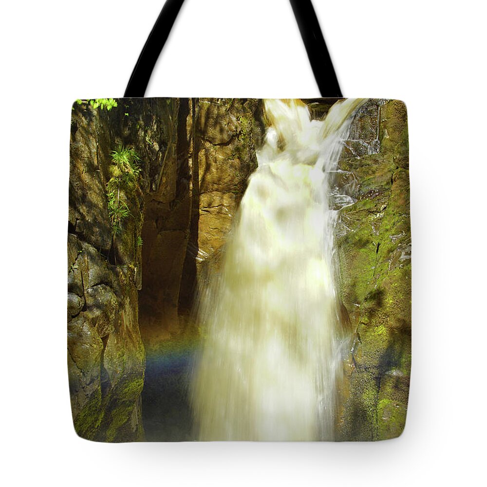 Hollybush Spout Tote Bag featuring the photograph Hollybush Spout waterfall at Ingleton, Yorkshire Dales. by David Birchall