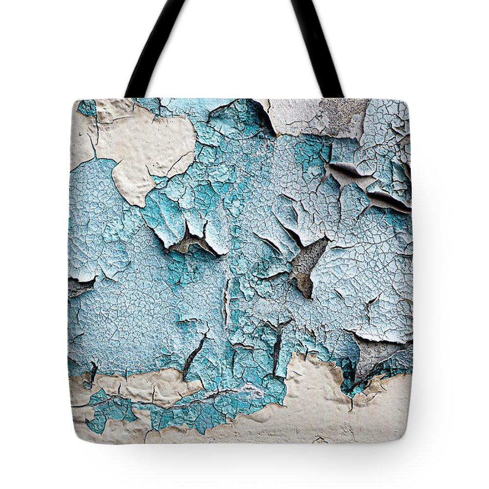Peeling Paint Antigua Blue Off-white Tote Bag featuring the photograph Peeling Paint in Antigua by David Morehead