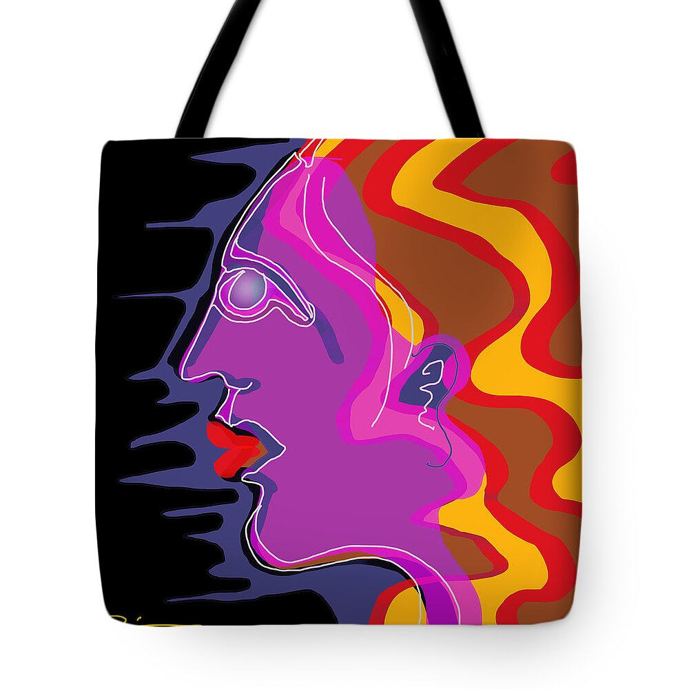 Quiros Tote Bag featuring the digital art Peering by Jeffrey Quiros