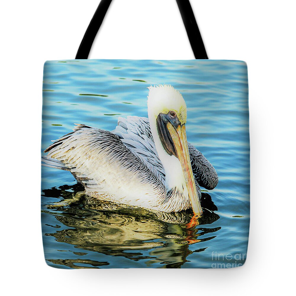 Pelican Tote Bag featuring the photograph Pelican in Glow by Joanne Carey