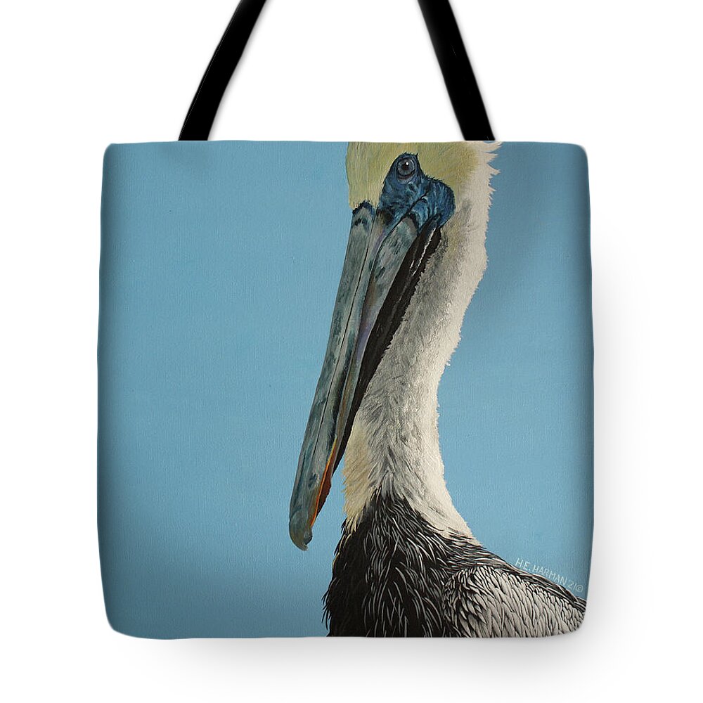 Pelican Tote Bag featuring the painting Pelicanus Magnificus by Heather E Harman