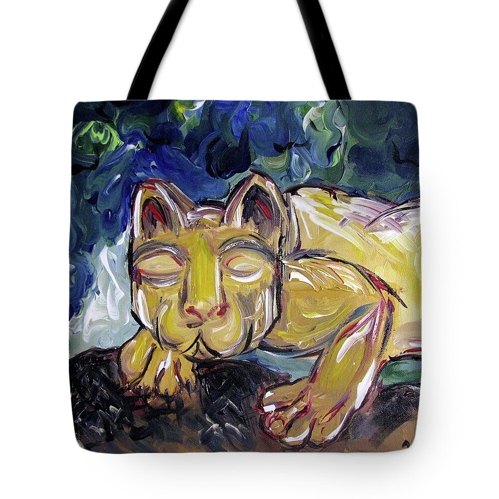 Penn State Tote Bag featuring the painting Penn State Nittany Lion by Britt Miller