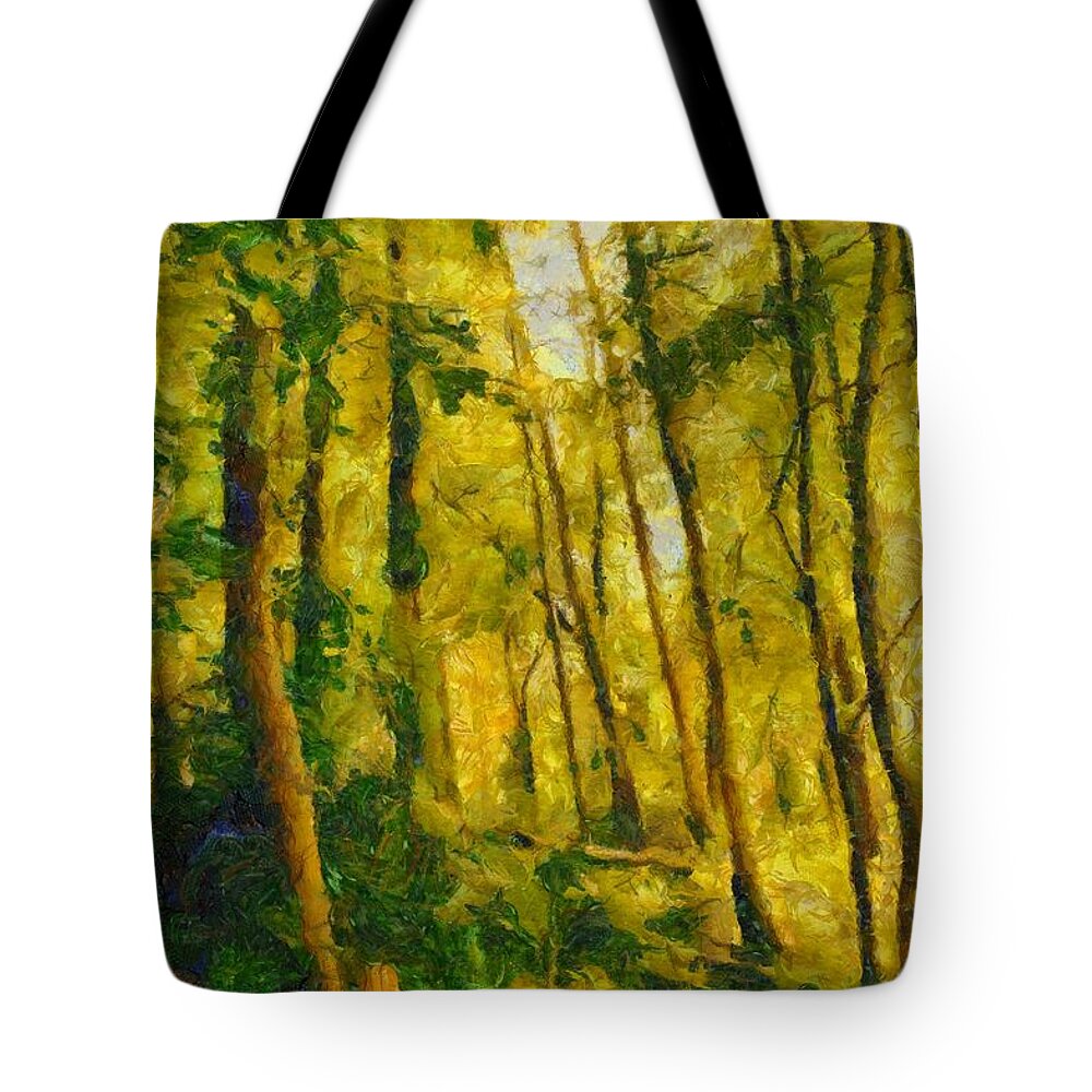 Woods Tote Bag featuring the mixed media Pennsylvania Woods by Christopher Reed