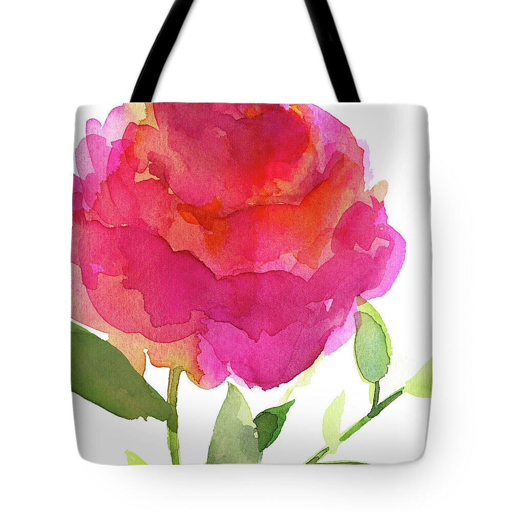 Pink Peony Tote Bag featuring the painting Peony Passion 4 by Sue Zipkin