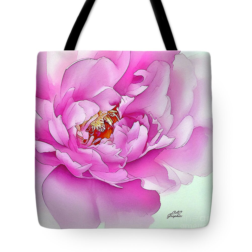 Peony Tote Bag featuring the painting Peony Watercolor by CAC Graphics