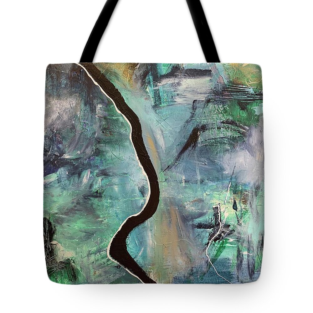 Acrylic Tote Bag featuring the painting People by Laura Jaffe