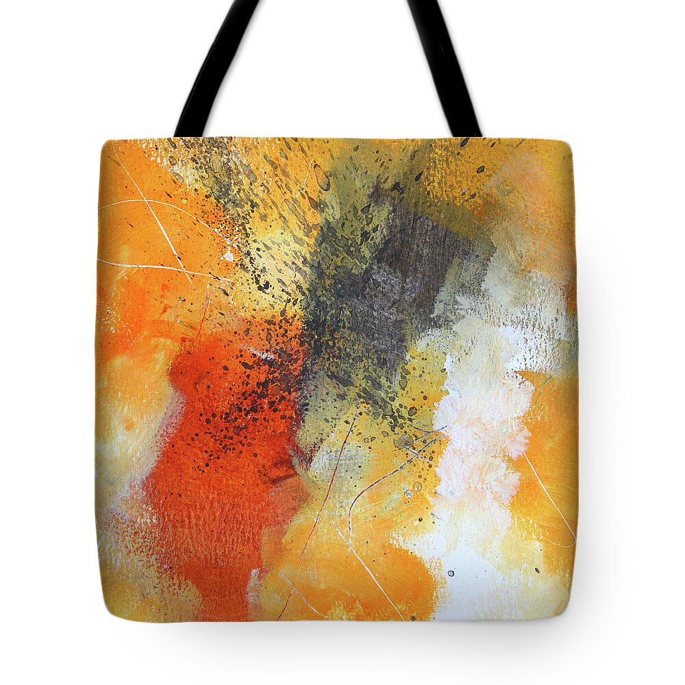 Colorful Abstract Tote Bag featuring the painting Percussion 2 by Nancy Merkle