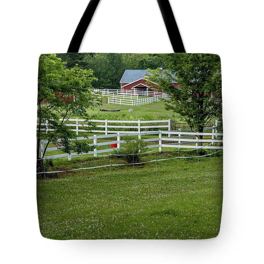 Agriculture Tote Bag featuring the photograph Perfect Horse Farm by Elizabeth Dow