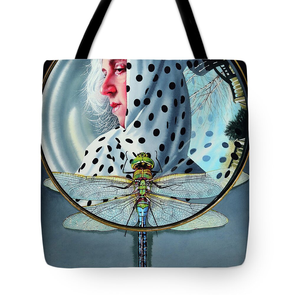 Dragonfly Tote Bag featuring the painting Periphery by Denny Bond