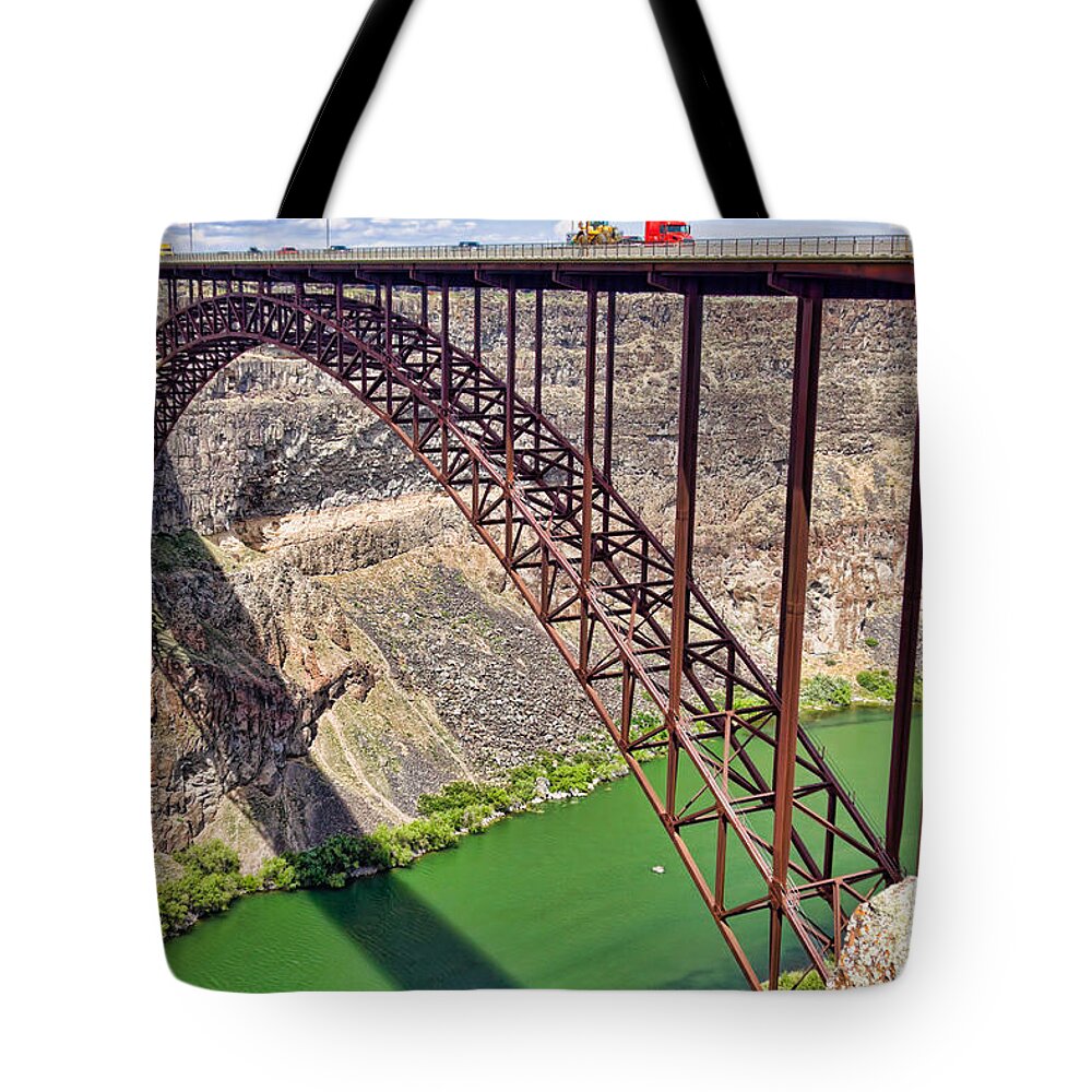 Bridge Tote Bag featuring the photograph Perrine Bridge, Twin Falls, Idaho by Tatiana Travelways