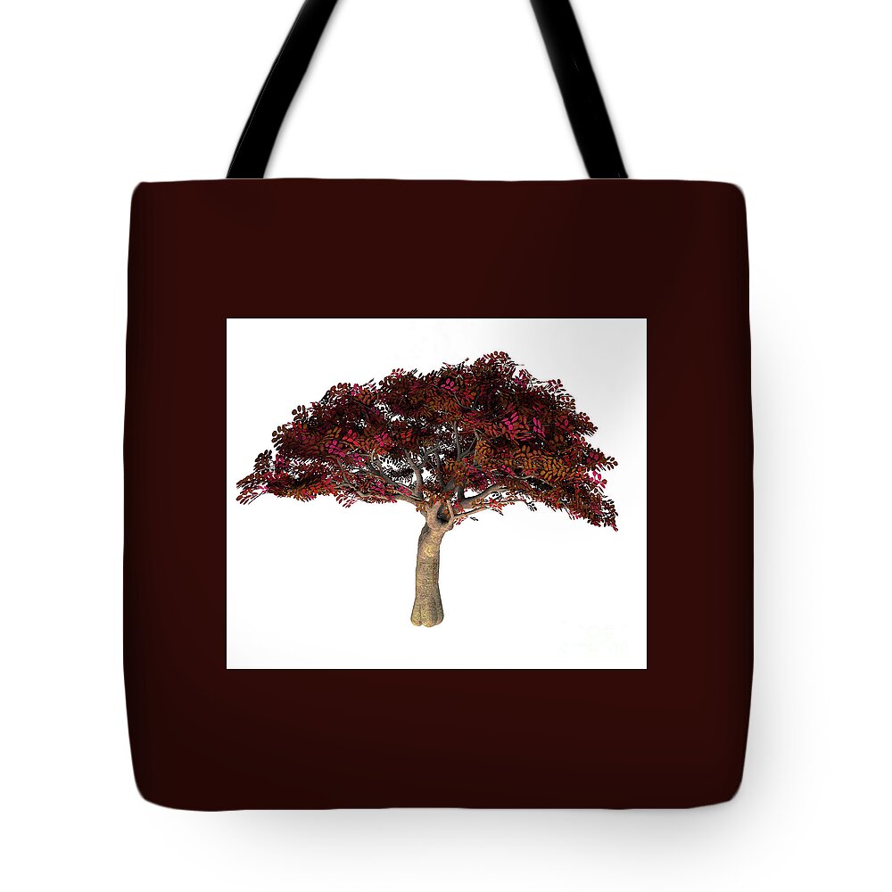 Persian Ironwood Tree Tote Bag featuring the digital art Persian Ironwood Tree by Corey Ford