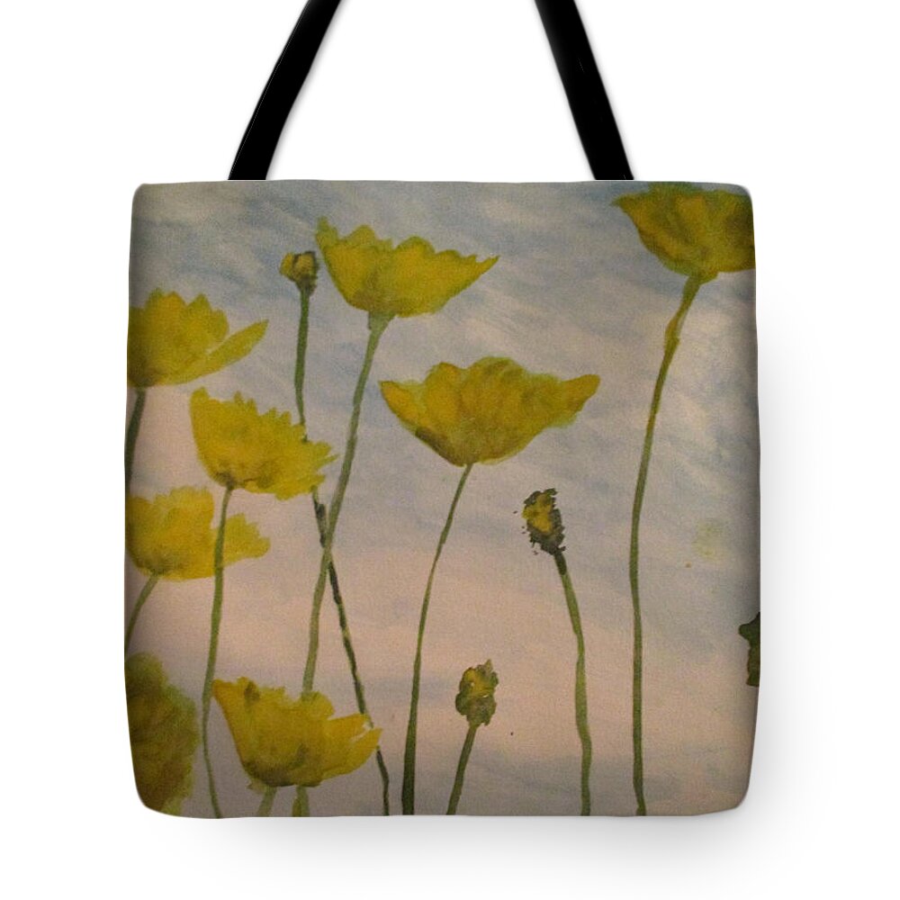 Wild Flowers Tote Bag featuring the painting Petalled Yellow by Jen Shearer