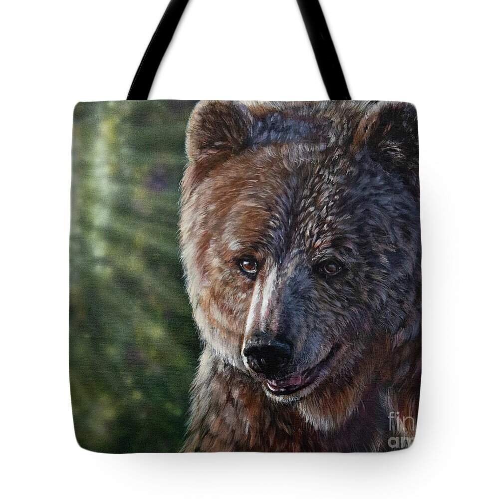 Bear Tote Bag featuring the painting Petrichor by Lachri