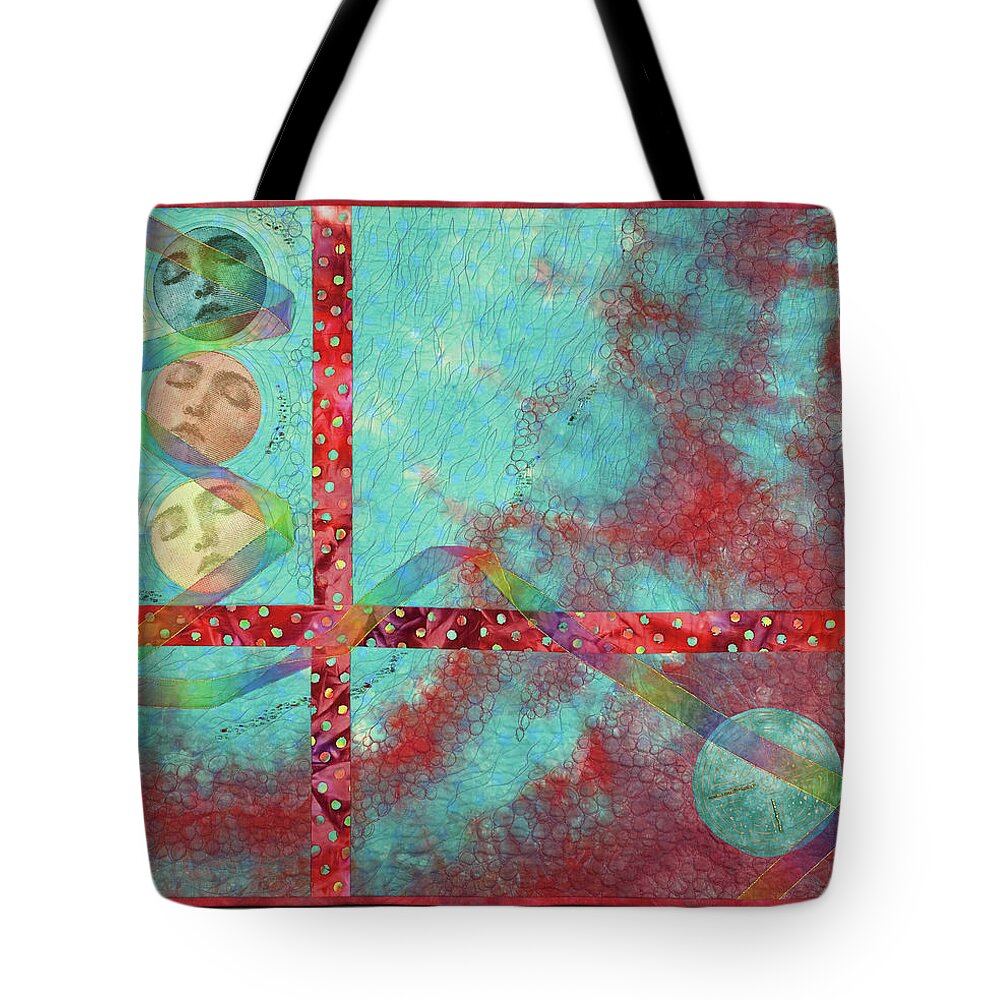 Wall Hanging Tote Bag featuring the mixed media Phases by Vivian Aumond