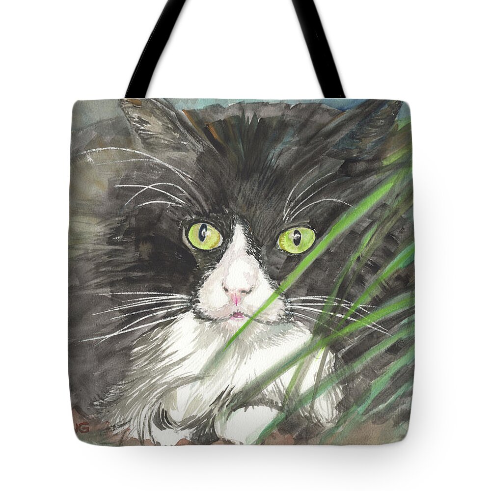 Cat Tote Bag featuring the painting Phuong by David Bader