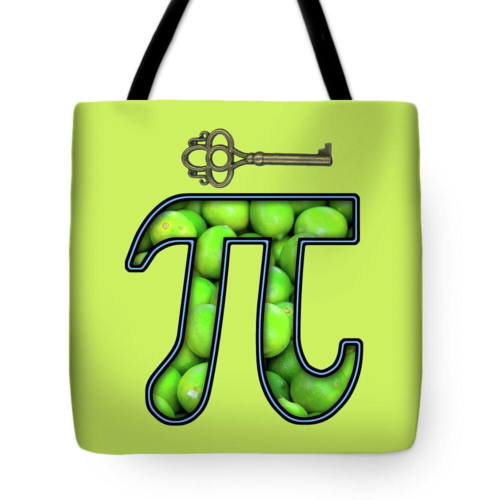 Pie Tote Bag featuring the digital art PI - Food - Key Lime Pi by Mike Savad