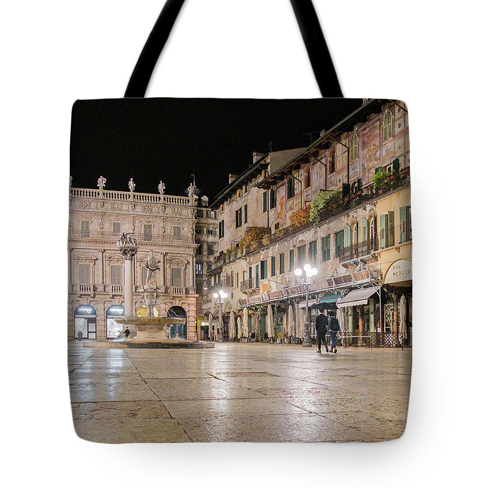 Italy Tote Bag featuring the photograph Piazza Erbe, Verona, Italy #2 by Alberto Zanoni