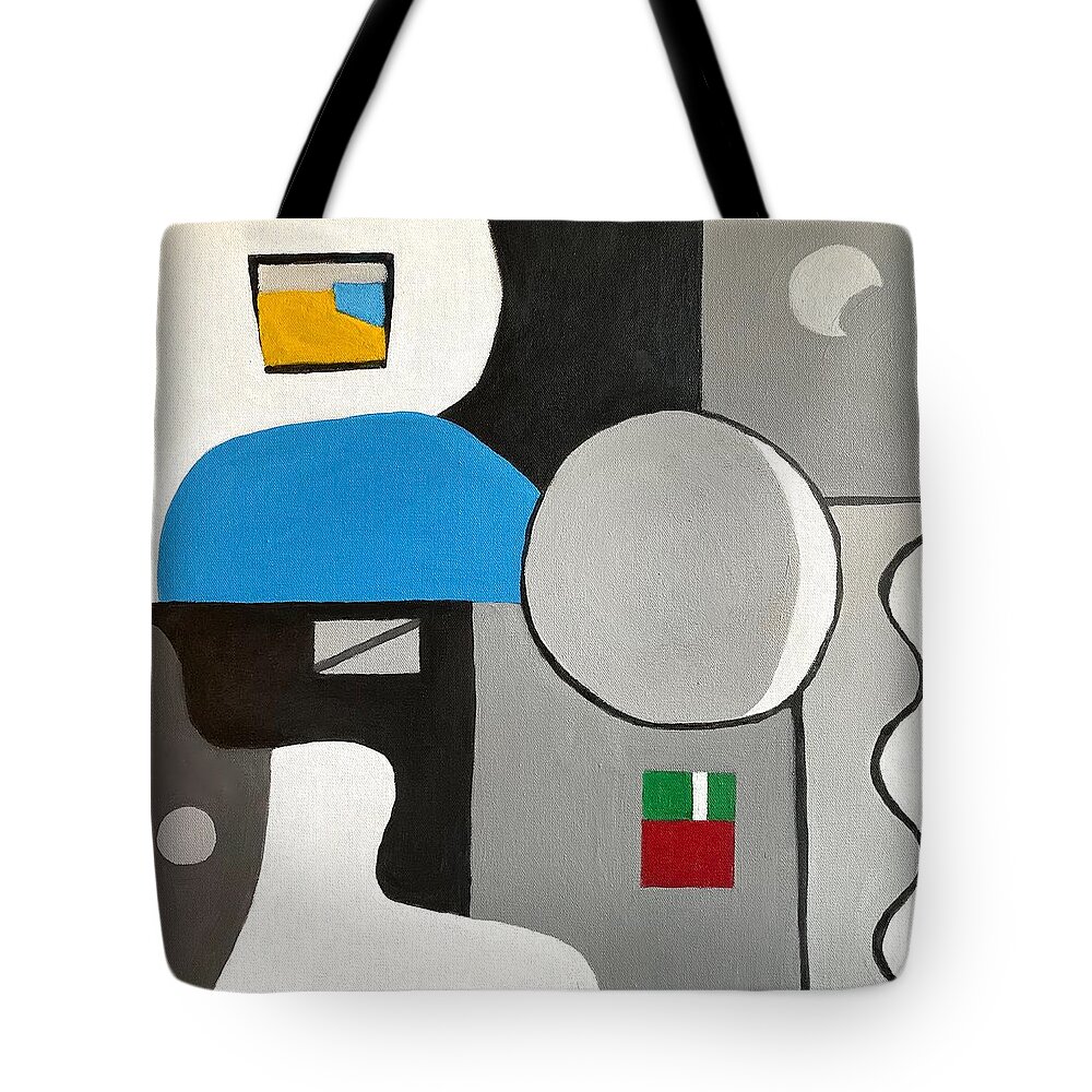 Abstract Tote Bag featuring the painting Fixation by Victoria Lakes