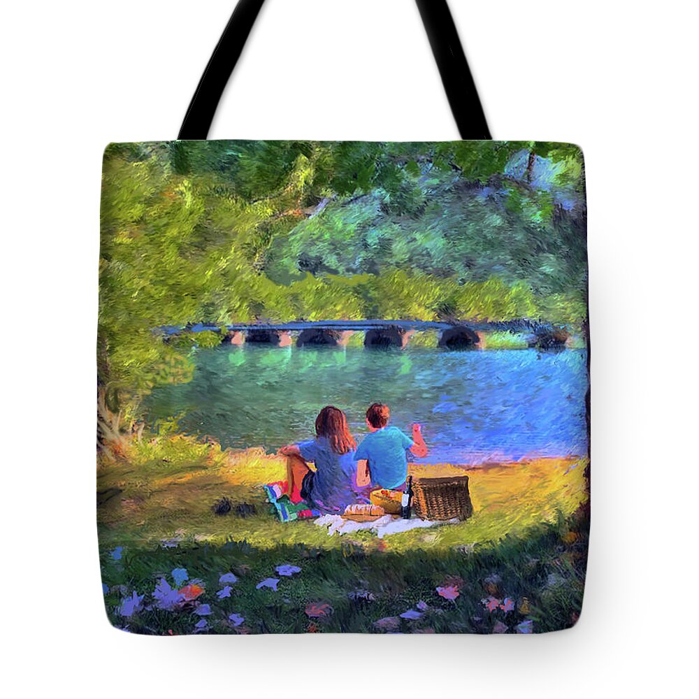 Picnic Tote Bag featuring the painting Picnic by Joel Smith