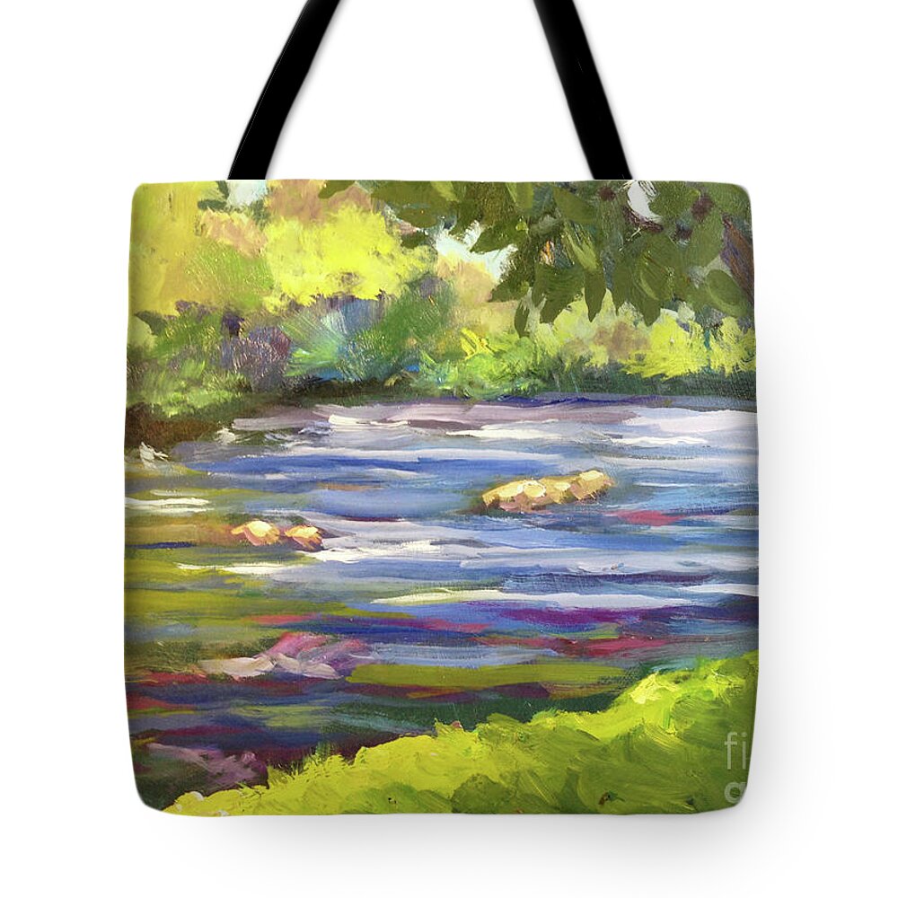 River Tote Bag featuring the painting Pigeon River by Anne Marie Brown