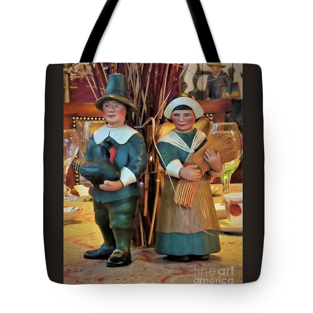 Leo & Marilyn Smith Art Tote Bag featuring the painting Pilgrims Couple by Leo and Marilyn Smith