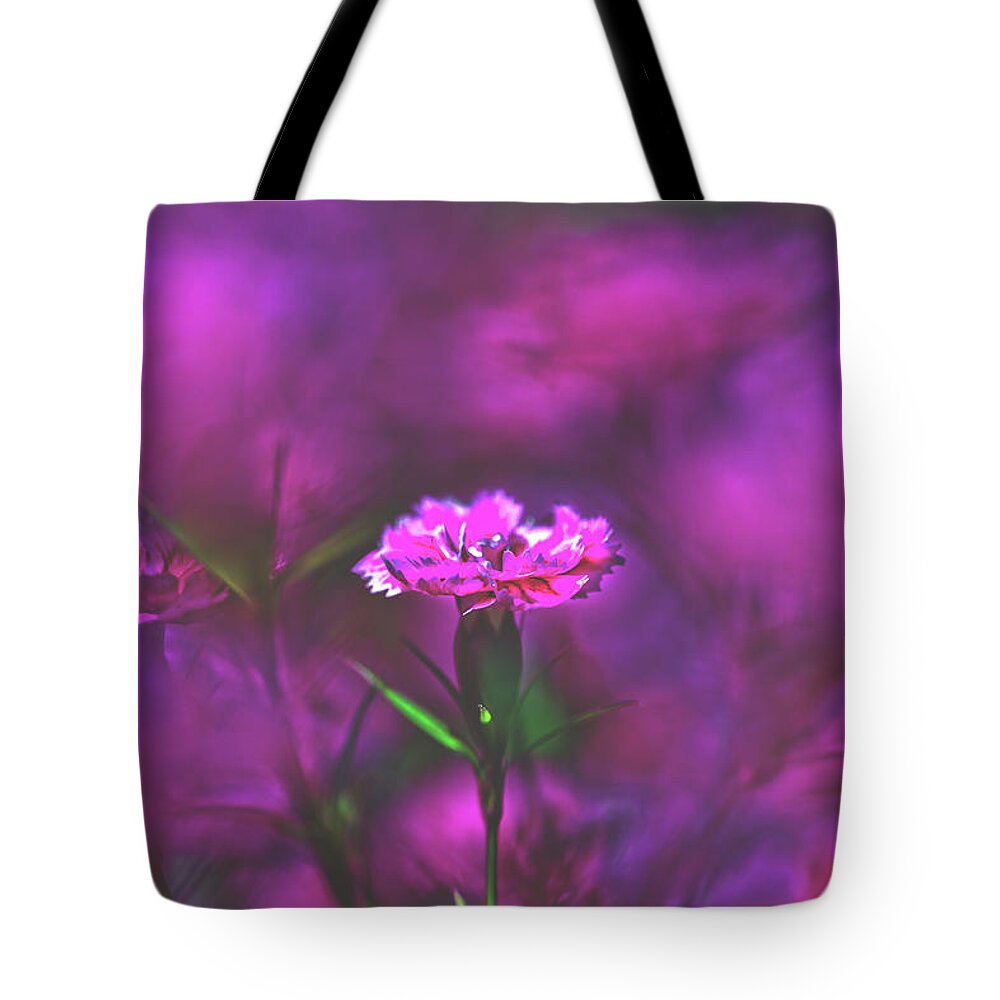 Pink Carnation Tote Bag featuring the photograph Pink Carnation by Az Jackson