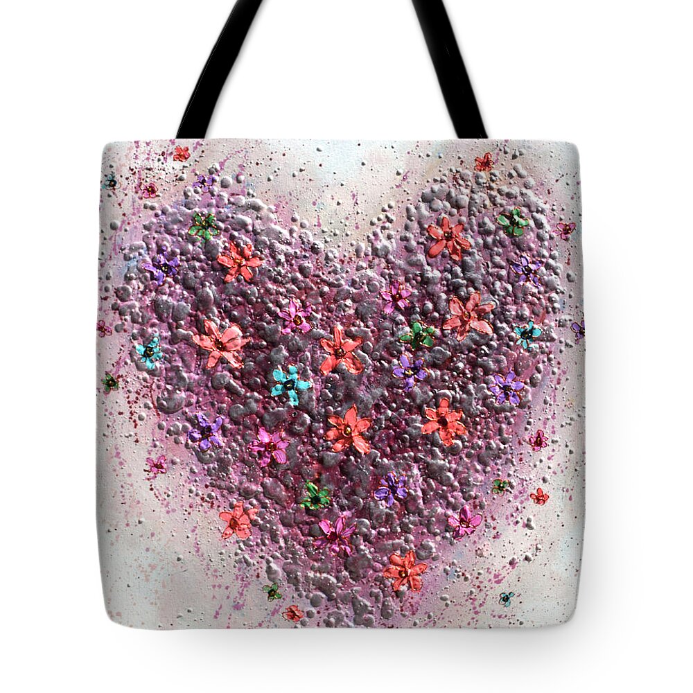 Heart Tote Bag featuring the painting Pink Heart by Amanda Dagg