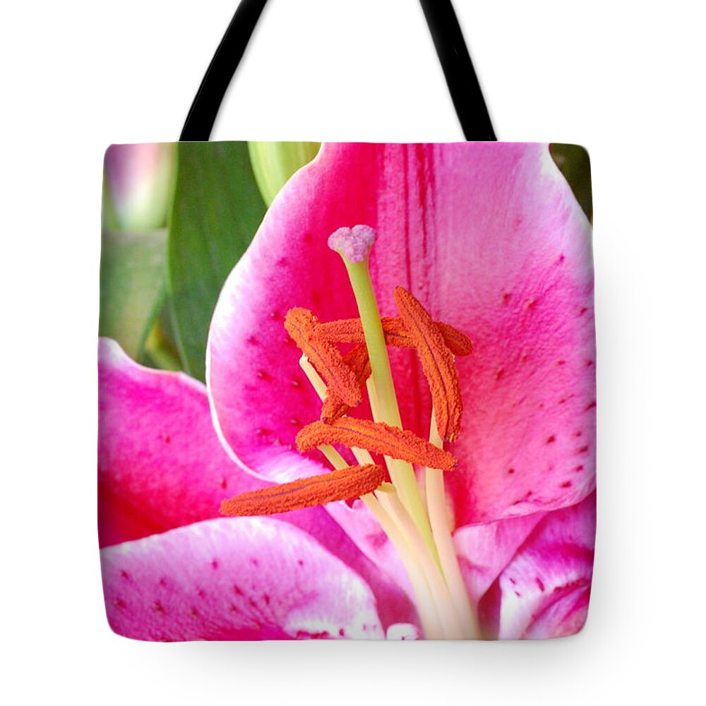 Lily Tote Bag featuring the photograph Pink Lily 2 by Amy Fose