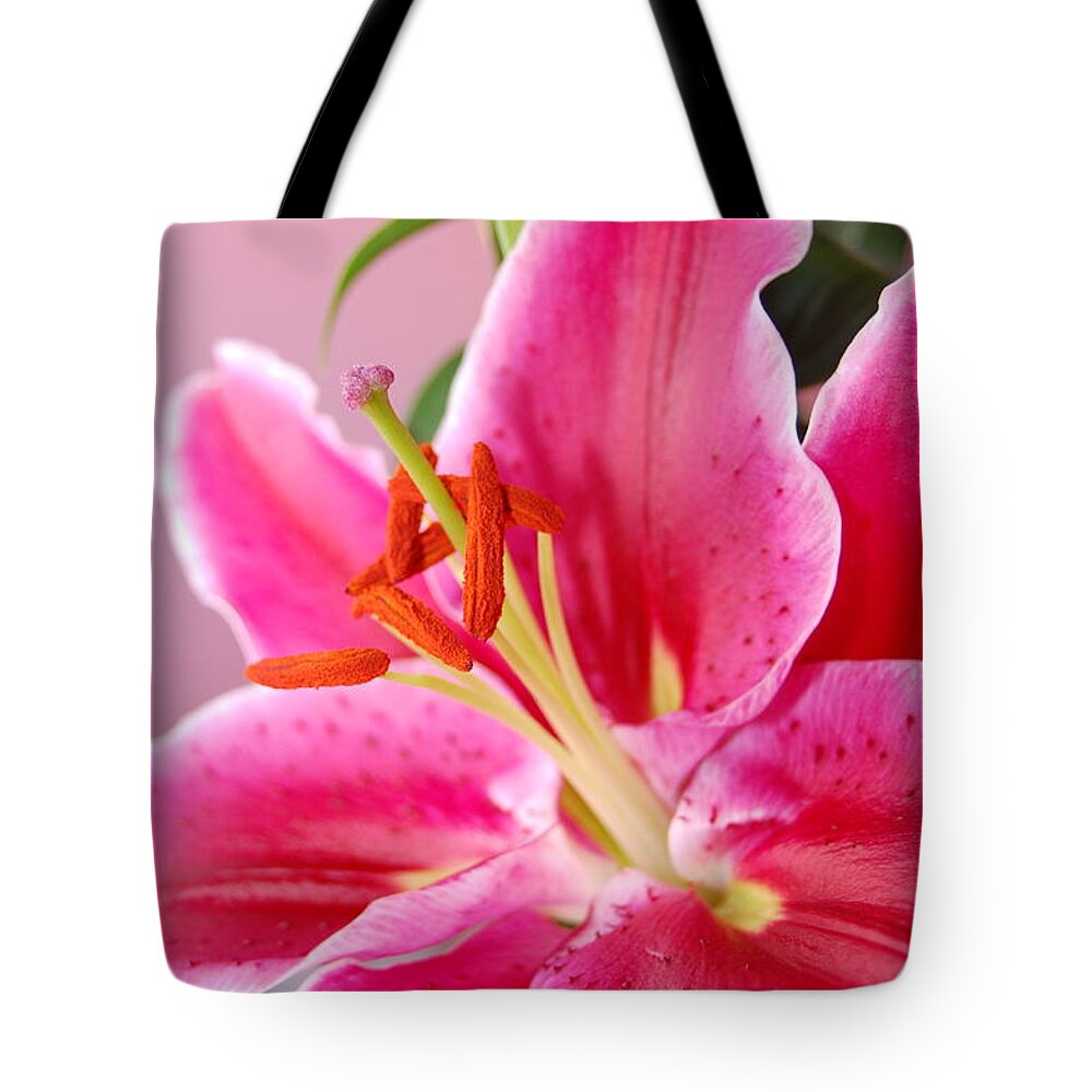 Lily Tote Bag featuring the photograph Pink Lily 7 by Amy Fose