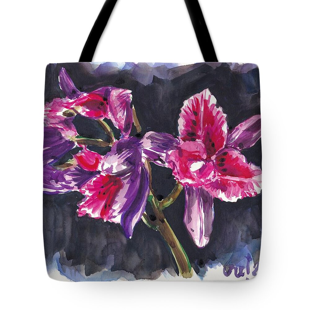 Orchids Tote Bag featuring the painting Pink Orchids by George Cret