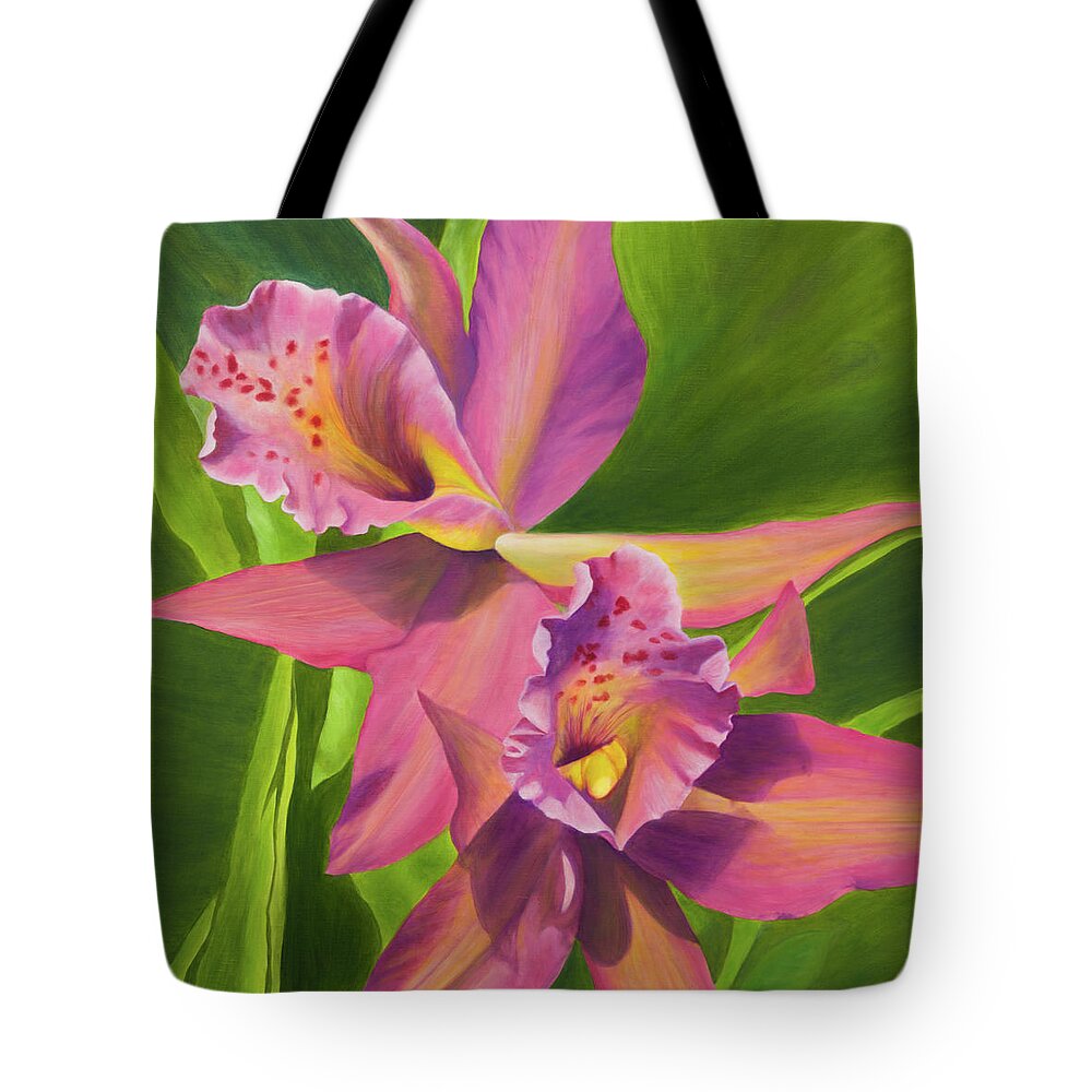Art Tote Bag featuring the painting Pink Orchids by Tammy Pool