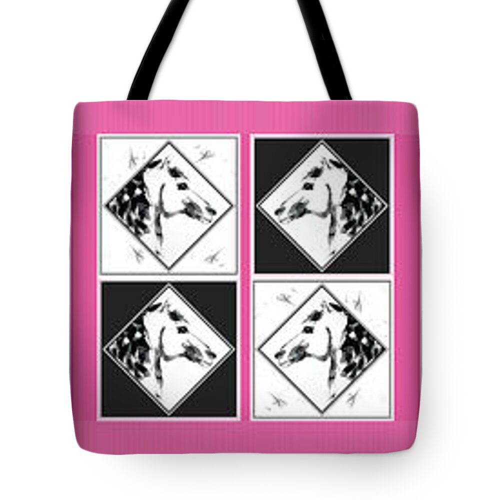 Horse Tote Bag featuring the digital art Horses Horses Horses by Donna Bernstein