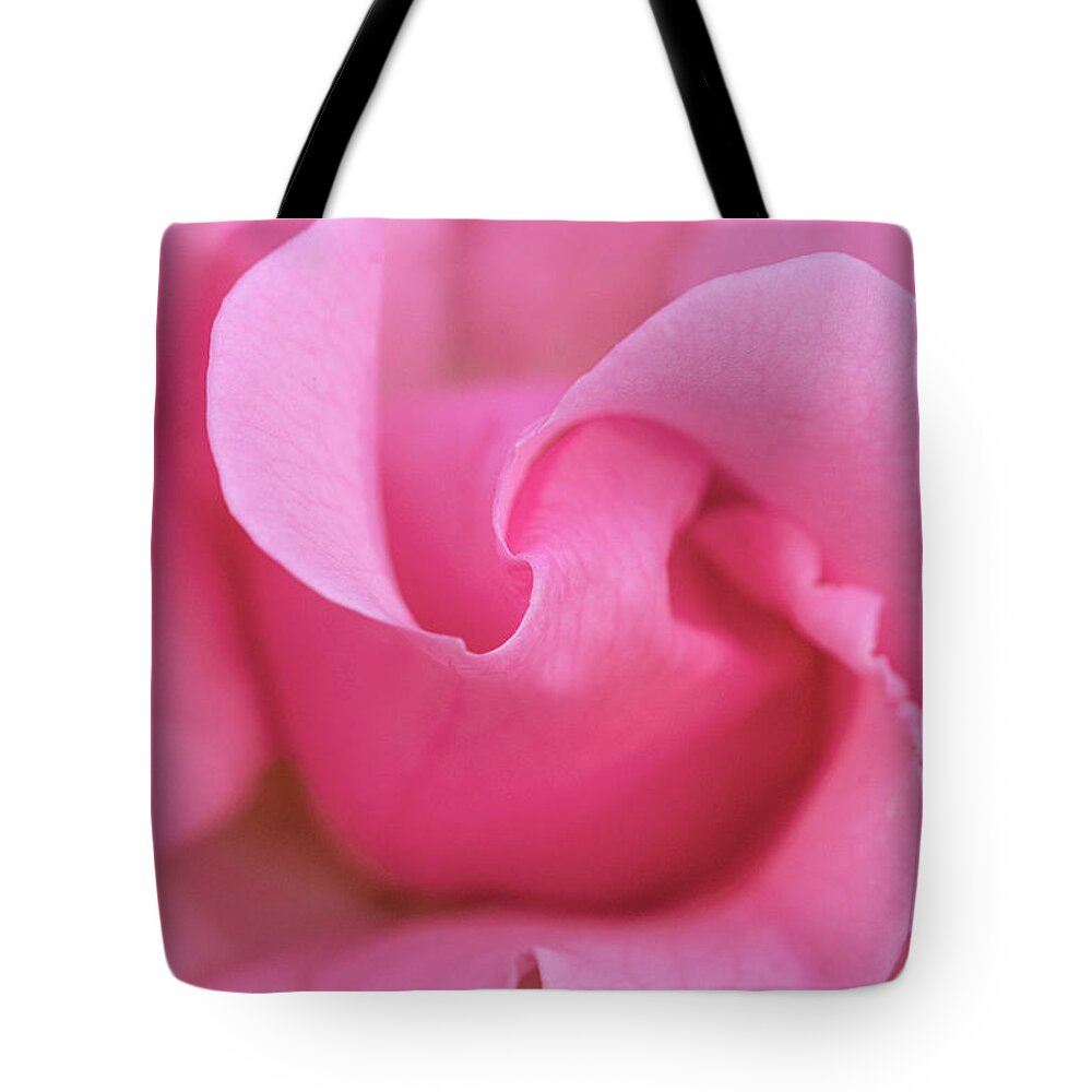 Pink Tote Bag featuring the photograph Pink rose macro by Gareth Parkes
