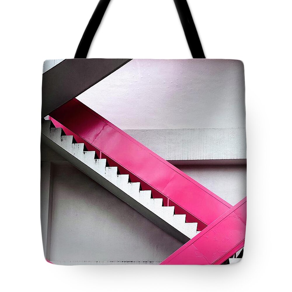  Tote Bag featuring the photograph Pink Stairs by Eena Bo