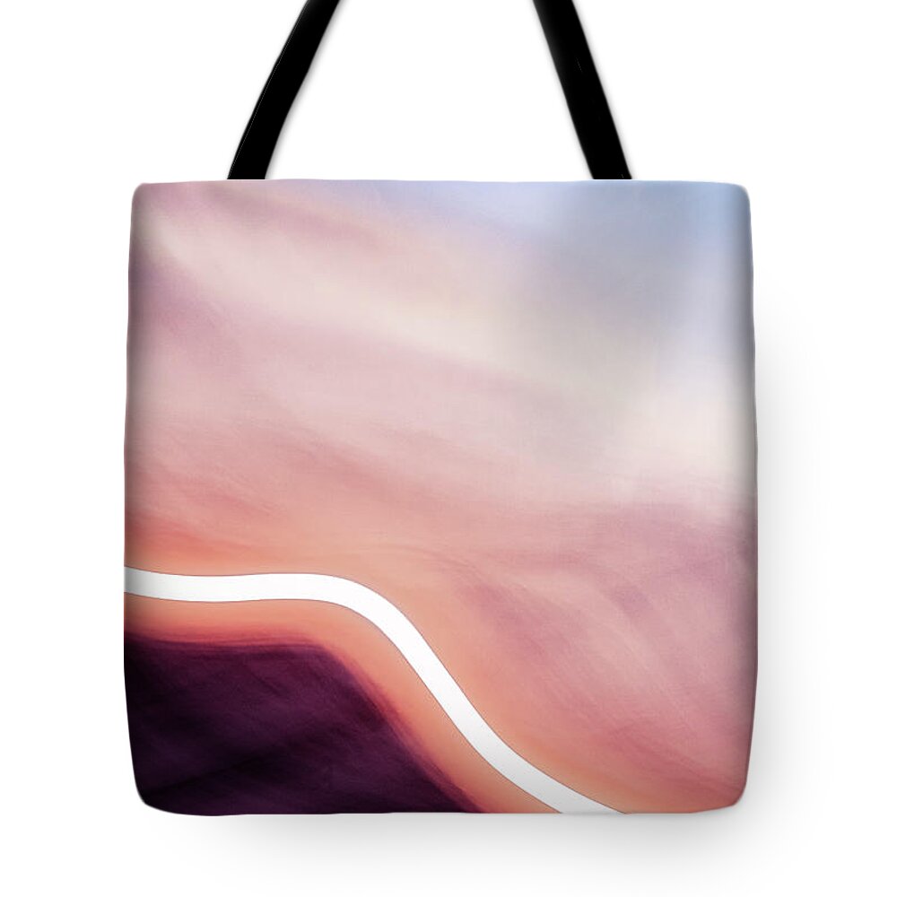 Abstract Tote Bag featuring the photograph Pink Sunset Abstract #2 by Ada Weyland